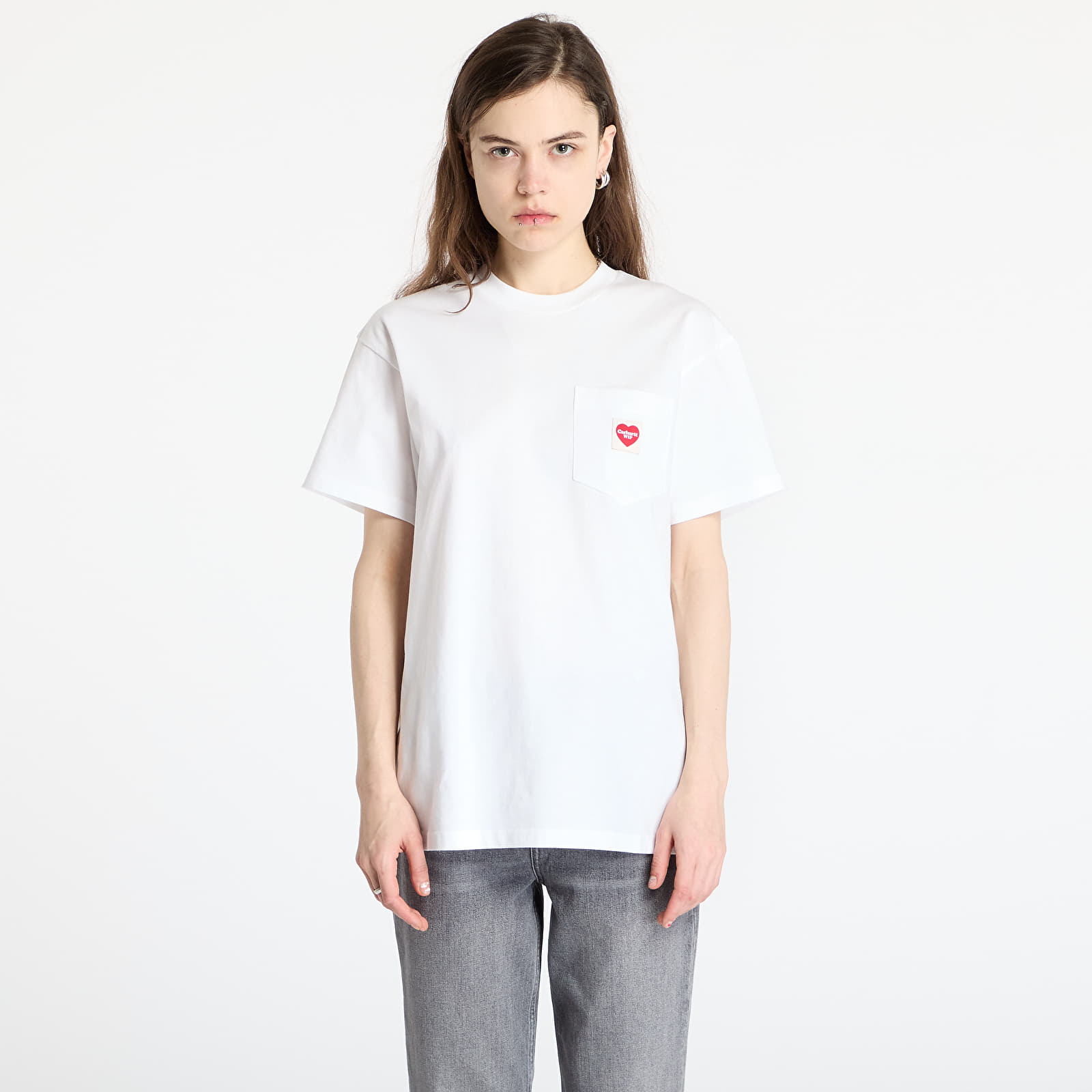 Heren T-shirts Carhartt WIP S/S Pocket Heart T-Shirt UNISEX White/ Red