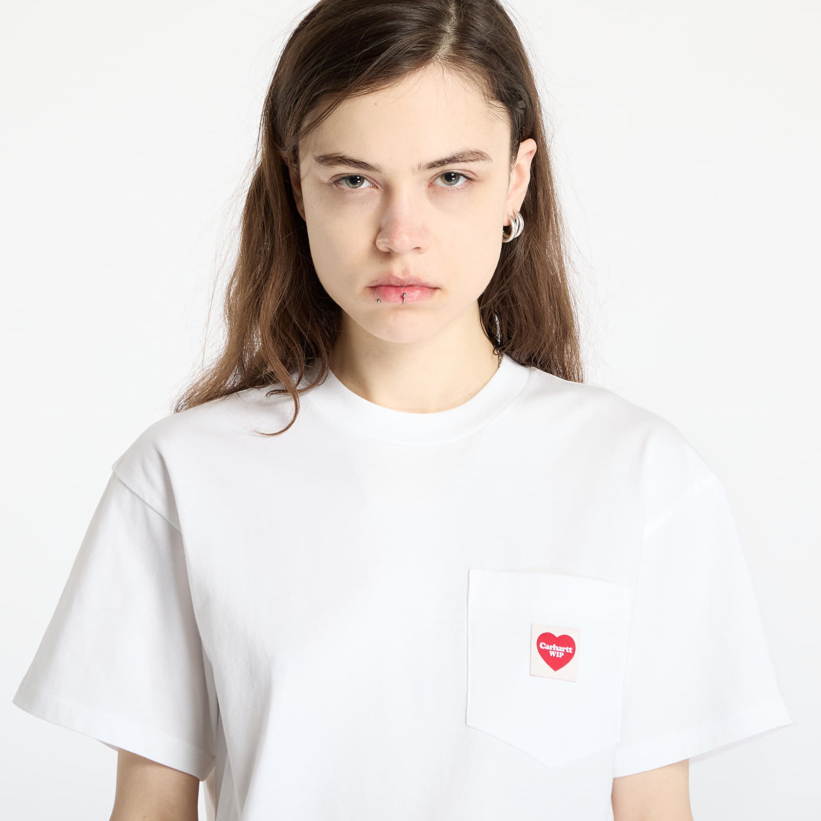 Heren T-shirts Carhartt WIP S/S Pocket Heart T-Shirt UNISEX White/ Red