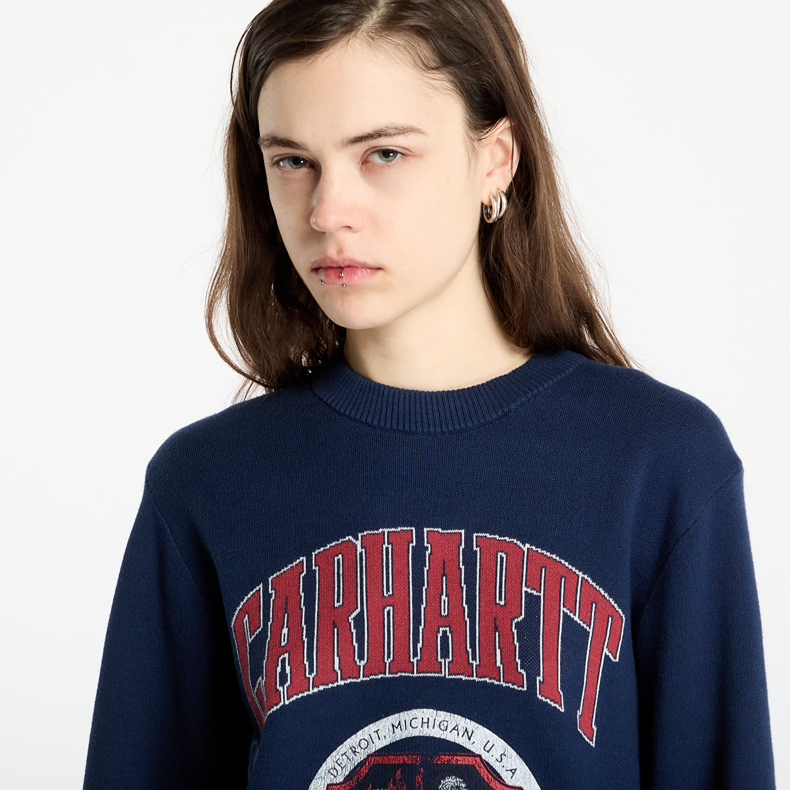 Jerséis para hombre Carhartt WIP Library College Sweater UNISEX Ink