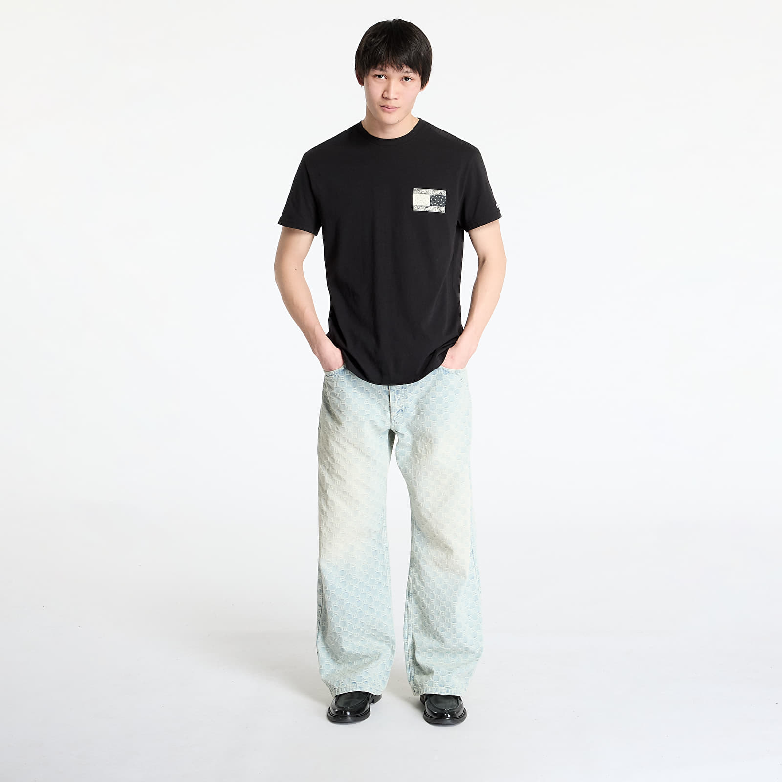 Moške majice Tommy Jeans Regular Paisley Flag Tee Black