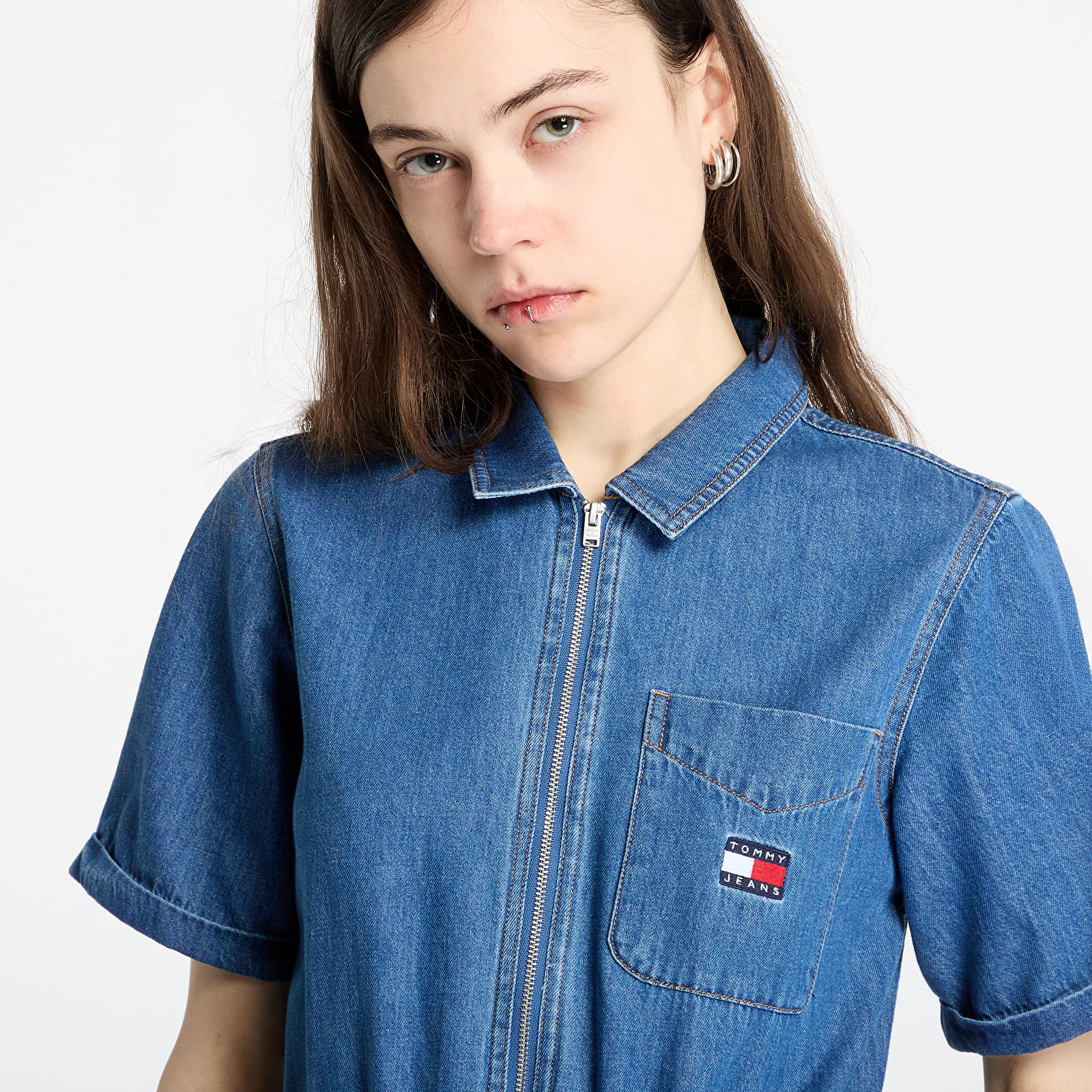 Kombinezoni Tommy Jeans Light Denim Playsuit Denim