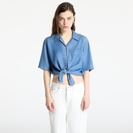 Tommy Jeans Chambray Tie Shortsleeve Shirt Denim
