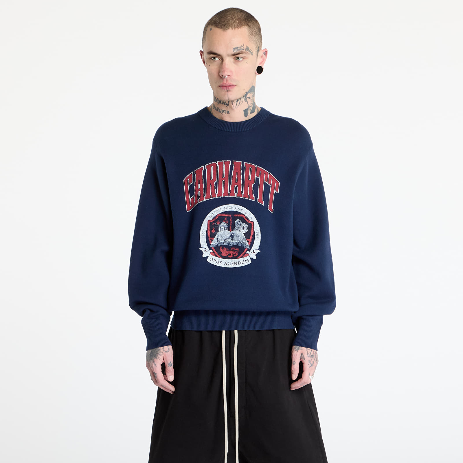 Jerséis para hombre Carhartt WIP Library College Sweater UNISEX Ink