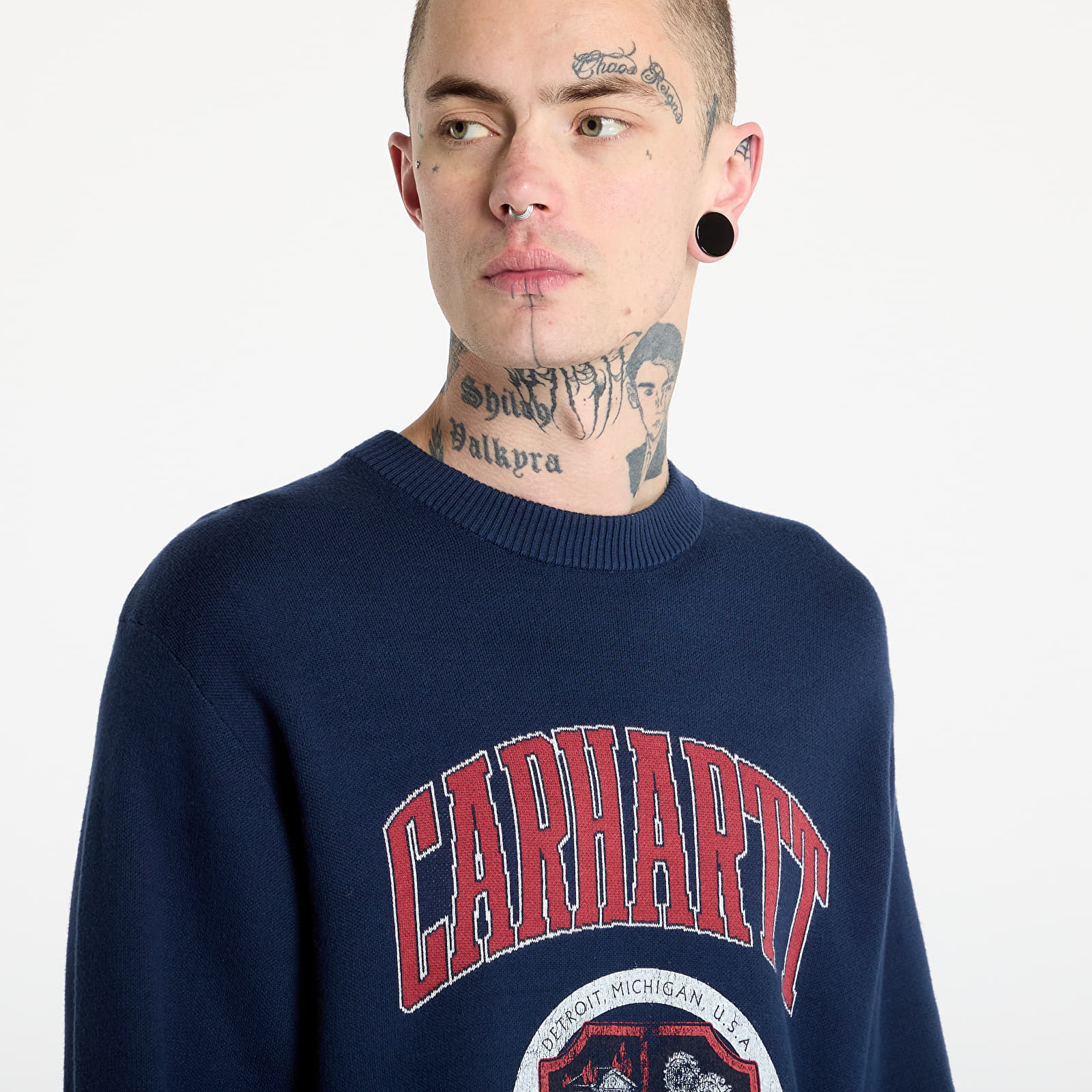Jerséis para hombre Carhartt WIP Library College Sweater UNISEX Ink