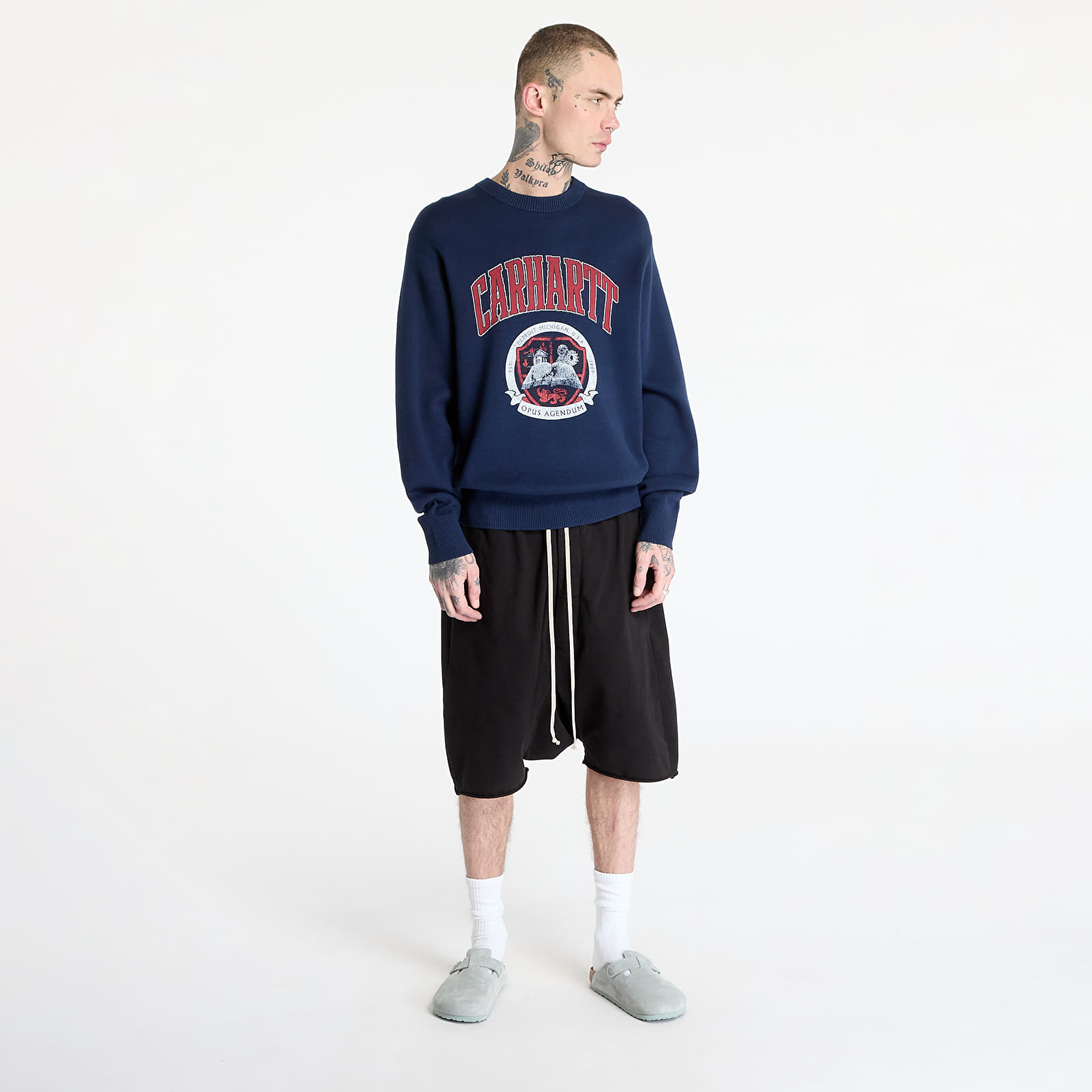 Jerséis para hombre Carhartt WIP Library College Sweater UNISEX Ink