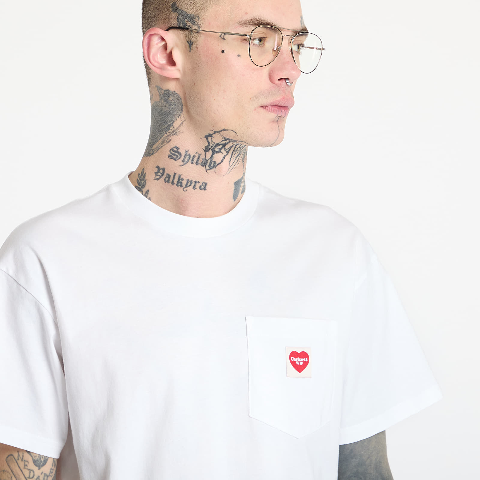 Heren T-shirts Carhartt WIP S/S Pocket Heart T-Shirt UNISEX White/ Red