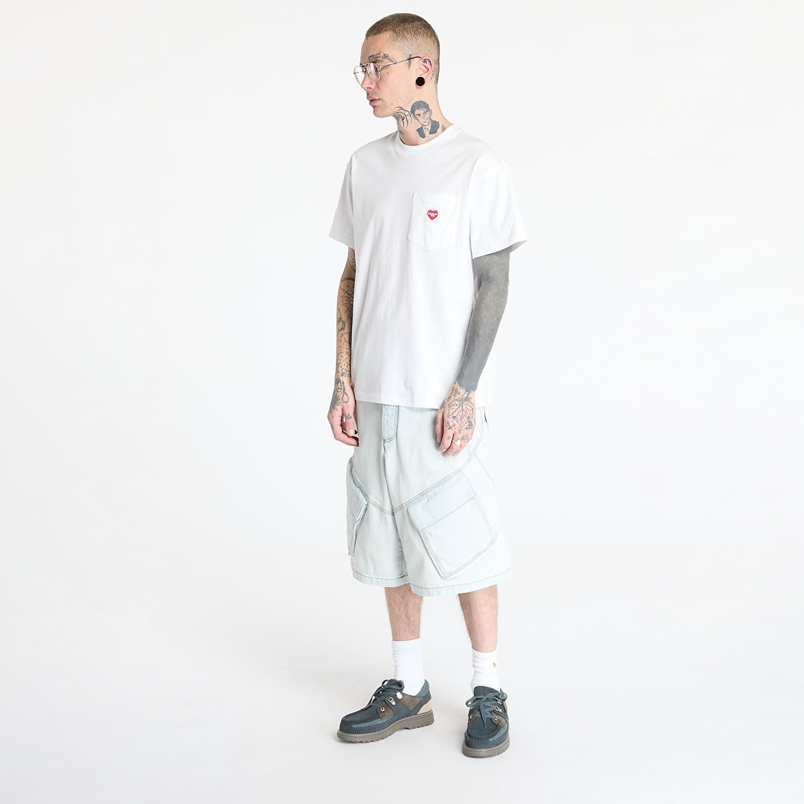 Heren T-shirts Carhartt WIP S/S Pocket Heart T-Shirt UNISEX White/ Red