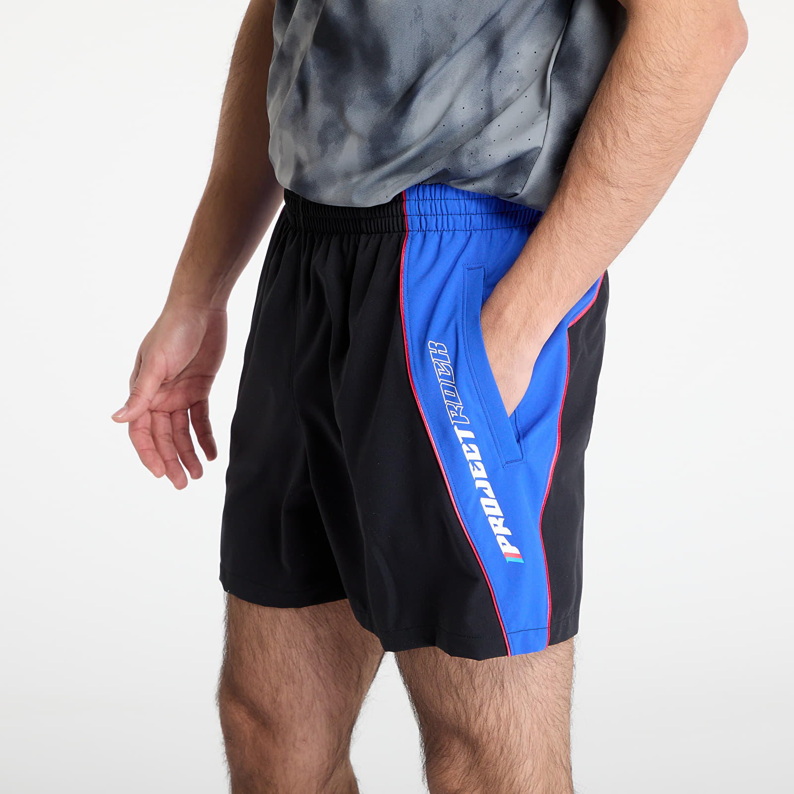 Moške kratke hlače Under Armour Project Rock Colorblock Woven Short Black
