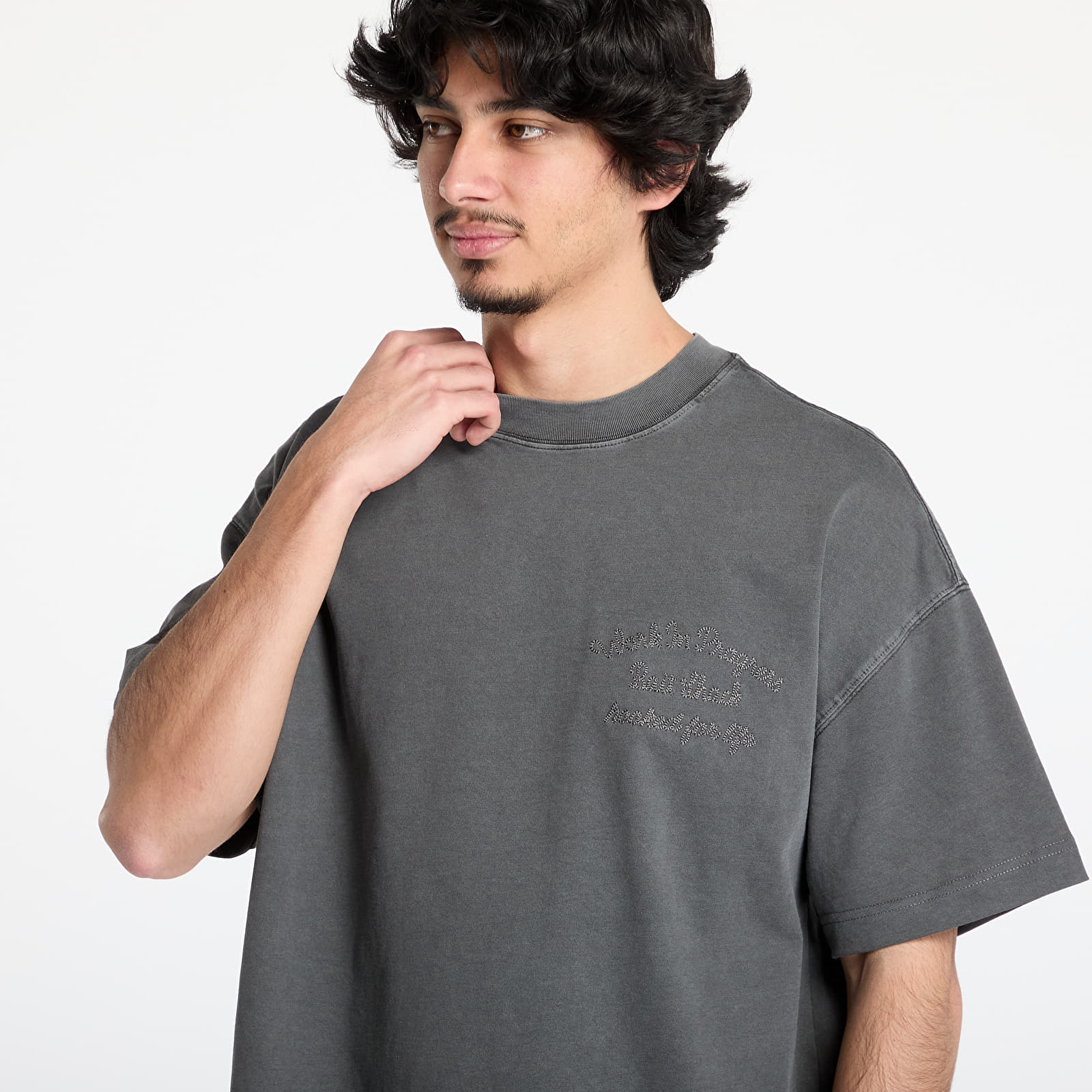 Moške majice Carhartt WIP Shortsleeve Bait Shack T-Shirt UNISEX Black Garment Dyed