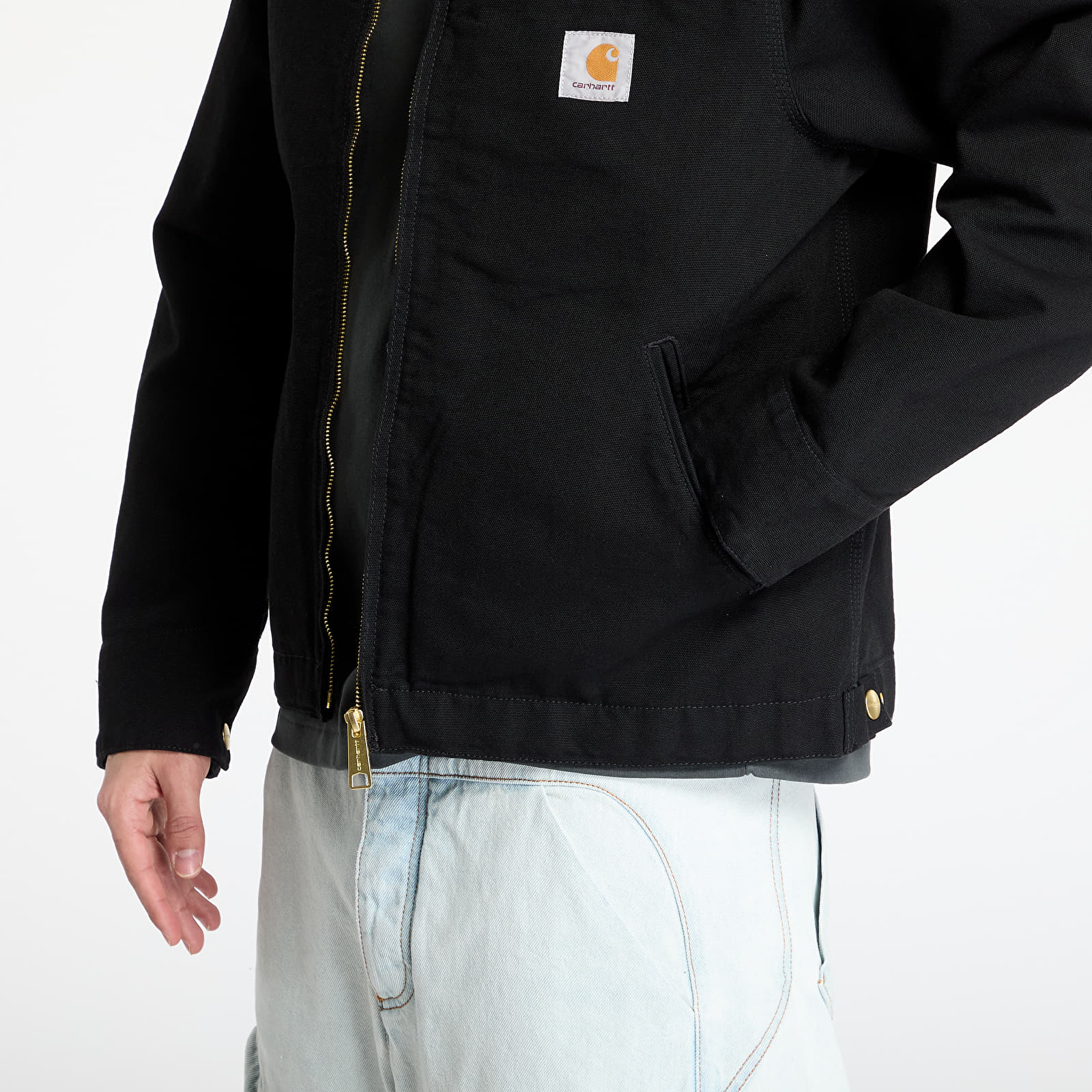 Férfi kabátok Carhartt WIP Detroit Jacket UNISEX Black/ Black Rinsed