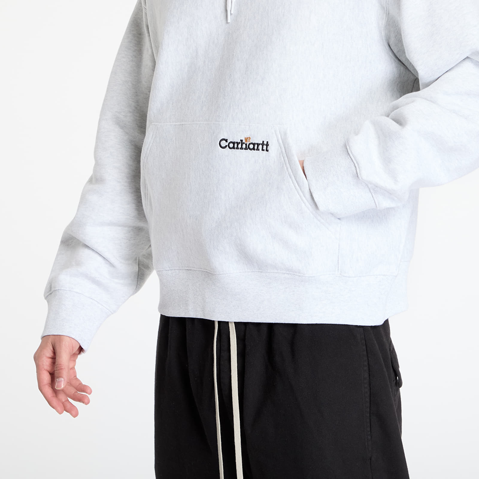 Camisolas de homem Carhartt WIP Hooded Label Script Sweat UNISEX Ash Heather