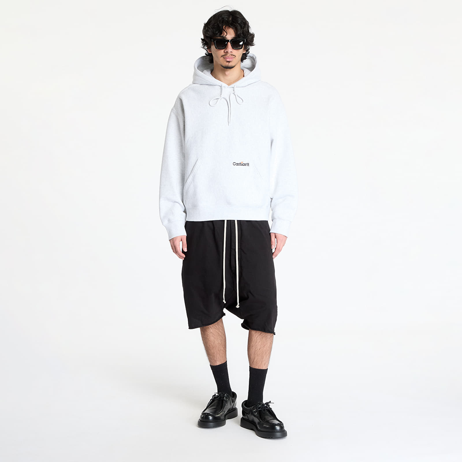 Camisolas de homem Carhartt WIP Hooded Label Script Sweat UNISEX Ash Heather