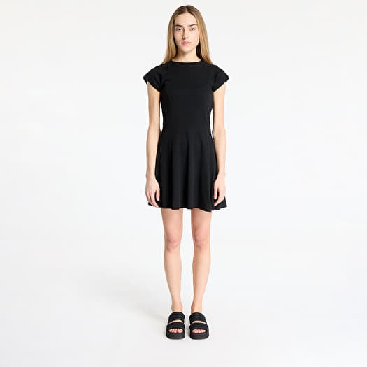 Kleid Urban Classics Ladies Skater Rib Dress Black