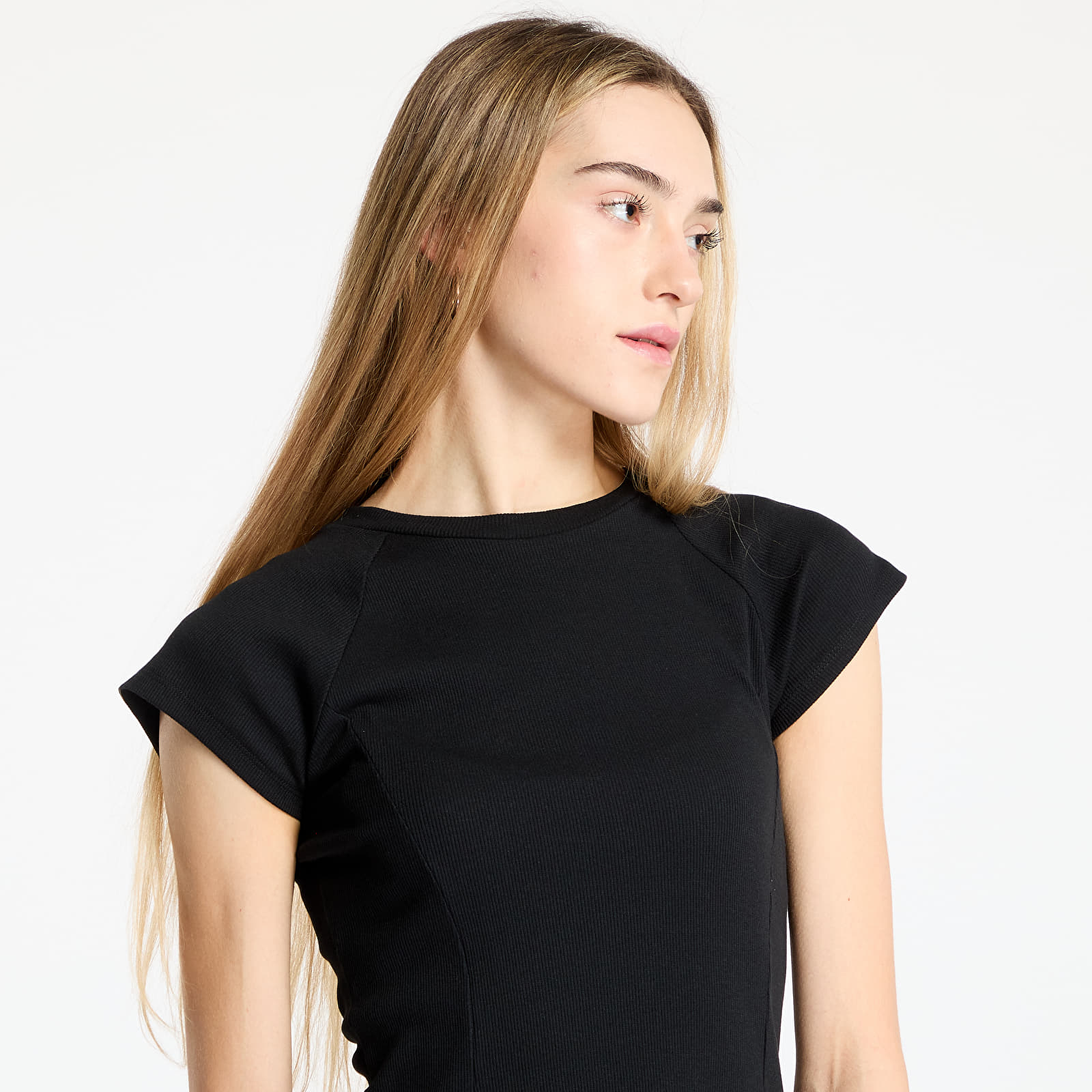 Kleider Urban Classics Ladies Skater Rib Dress Black