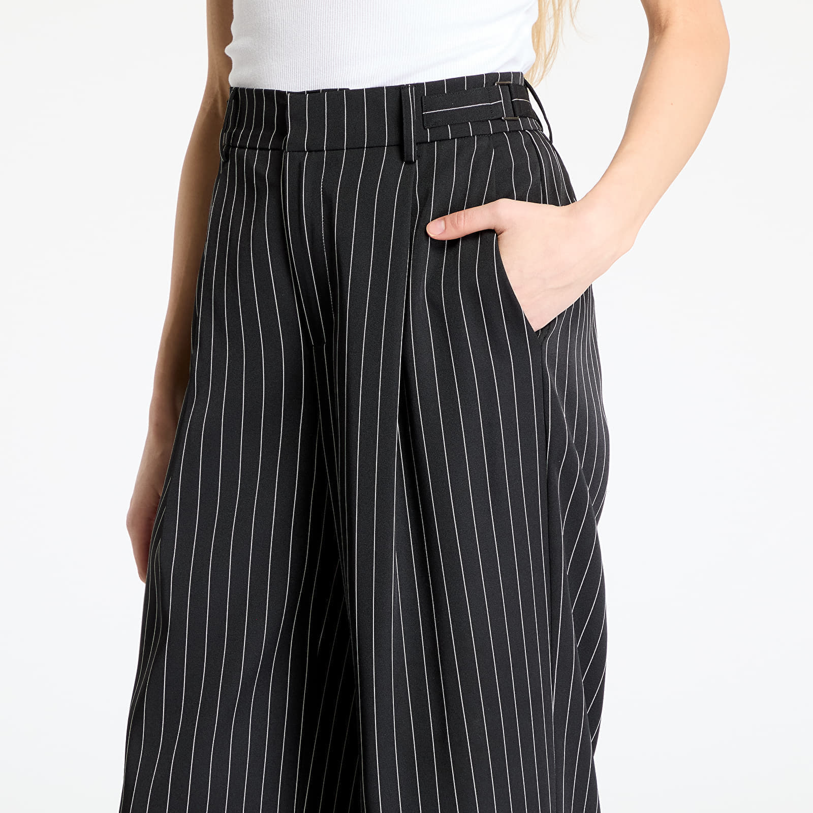 Urban Classics Παντελόνια Urban Classics Ladies Pinstripe Wide Leg Trousers Dark Grey/ White W30 - 2