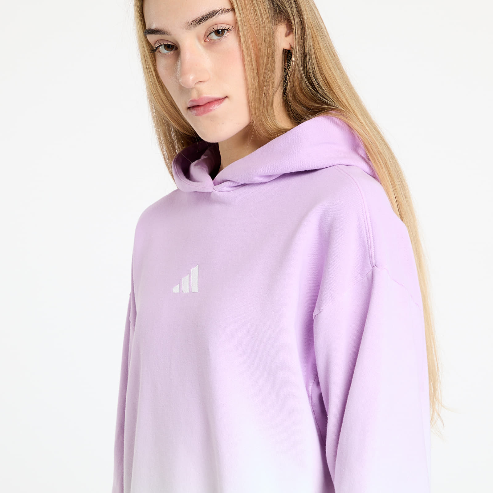 Sweatshirts für Frauen adidas All Szn Loose Dip Dye Hoodie White/ Bliss Lilac