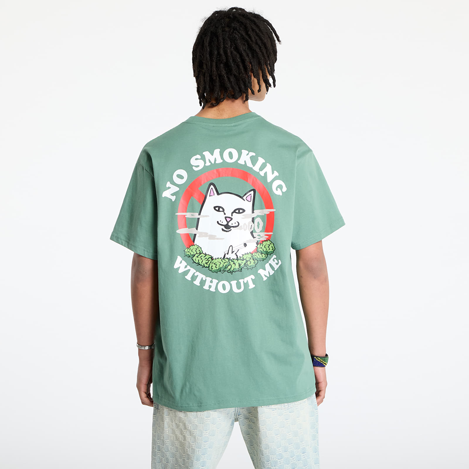 Heren T-shirts RIPNDIP No Smoking Tee Light Olive