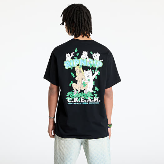 Men's T-shirts RIPNDIP Club Cream Tee Black | Queens Men's T-shirts RIPNDIP Club Cream Tee Black | Queens