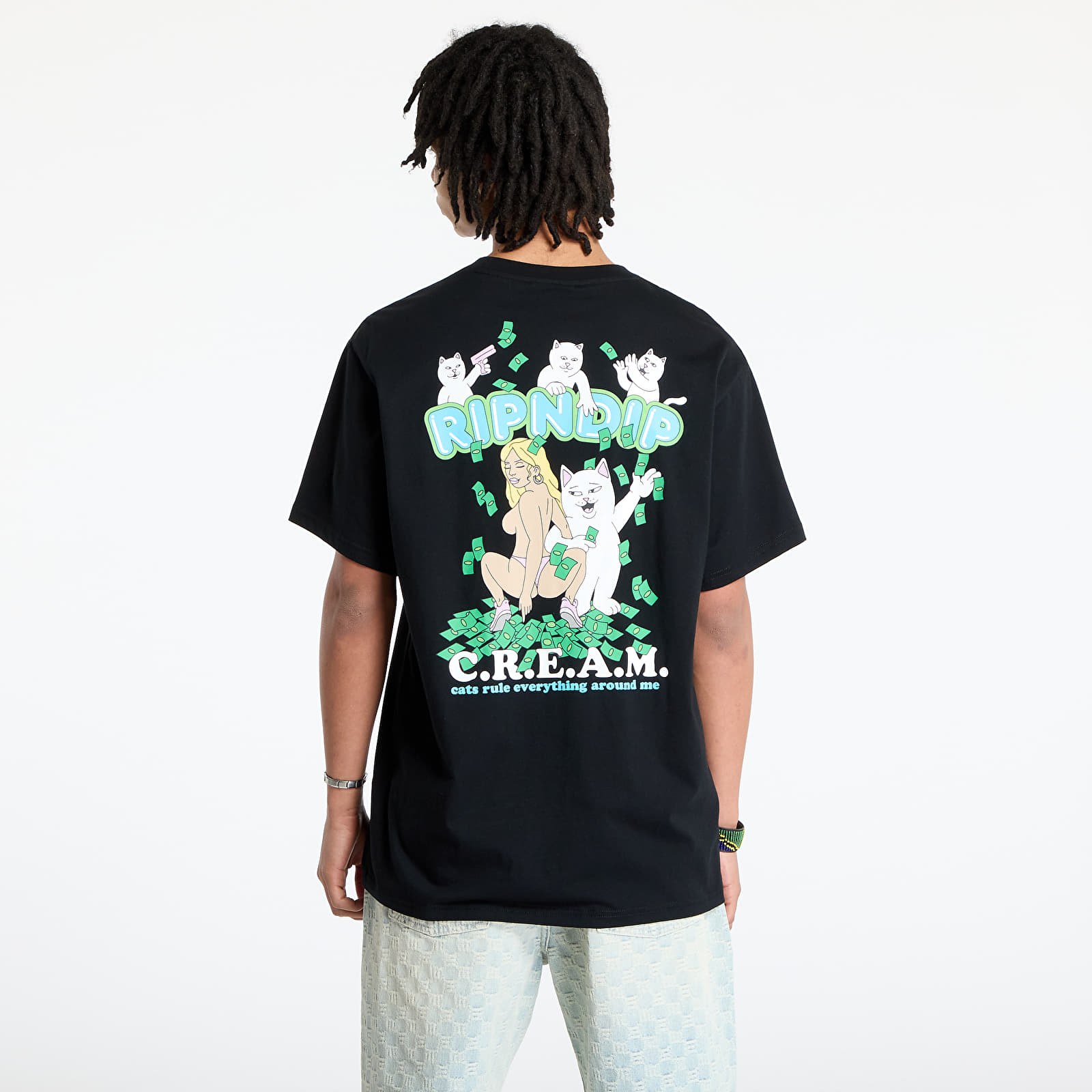 Men's T-shirts RIPNDIP Club Cream Tee Black