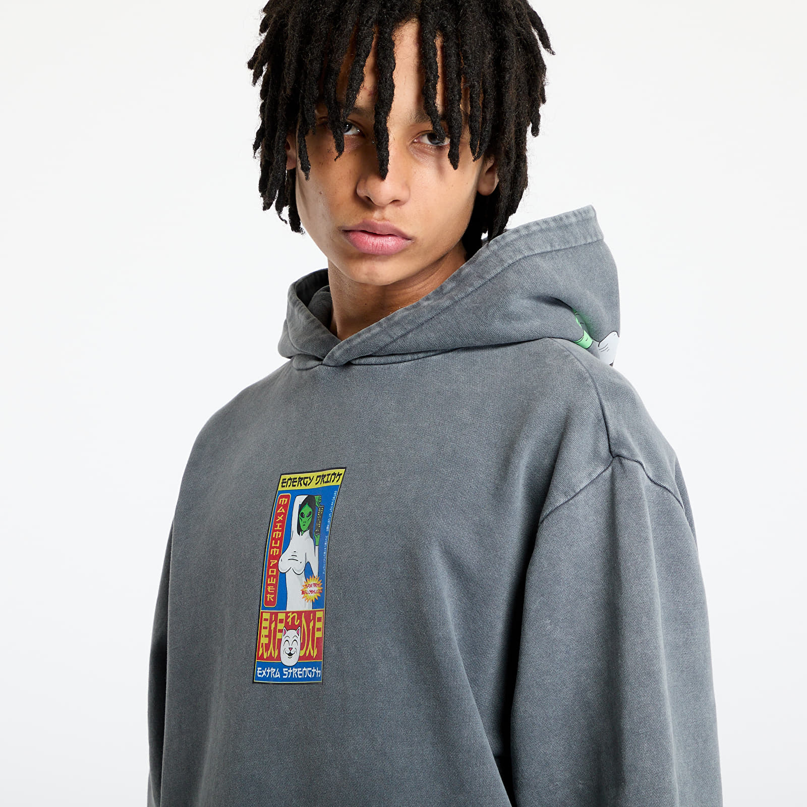 Men's sweatshirts RIPNDIP Nerms Cans Hoodie Charcoal Vintage Wash