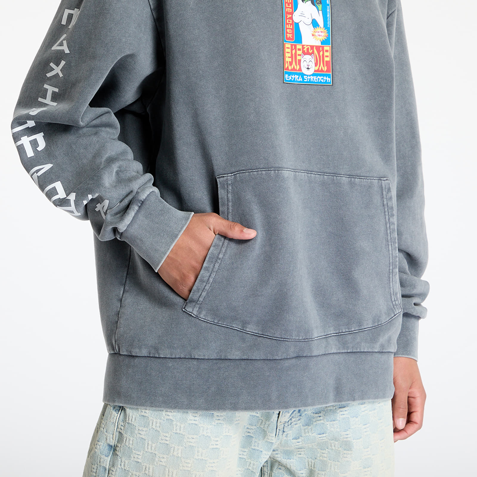 Men's sweatshirts RIPNDIP Nerms Cans Hoodie Charcoal Vintage Wash