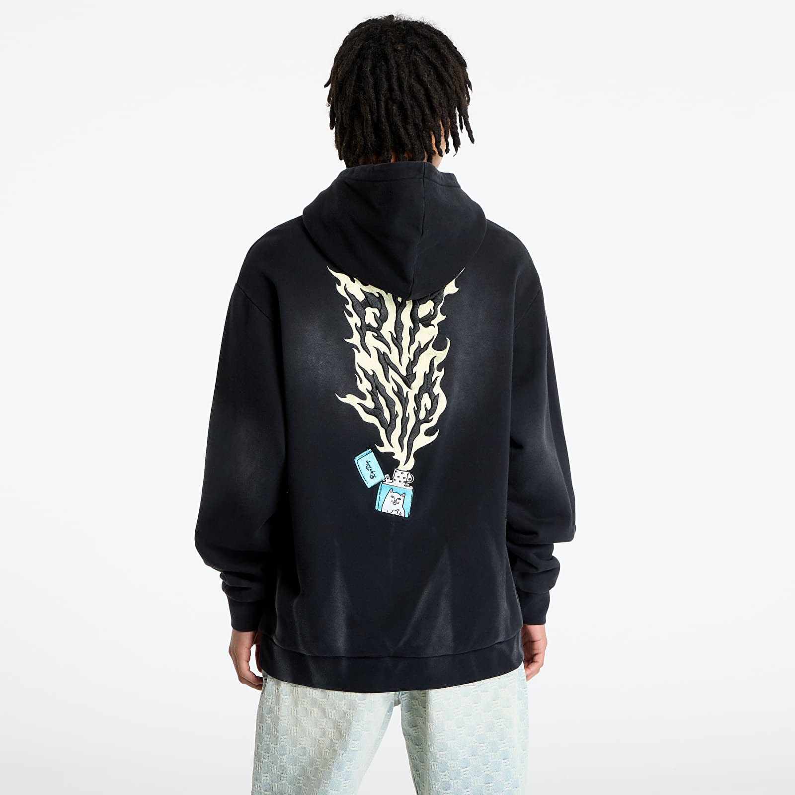 Men's sweatshirts RIPNDIP Ripnlit Hoodie Black Vintage Wash