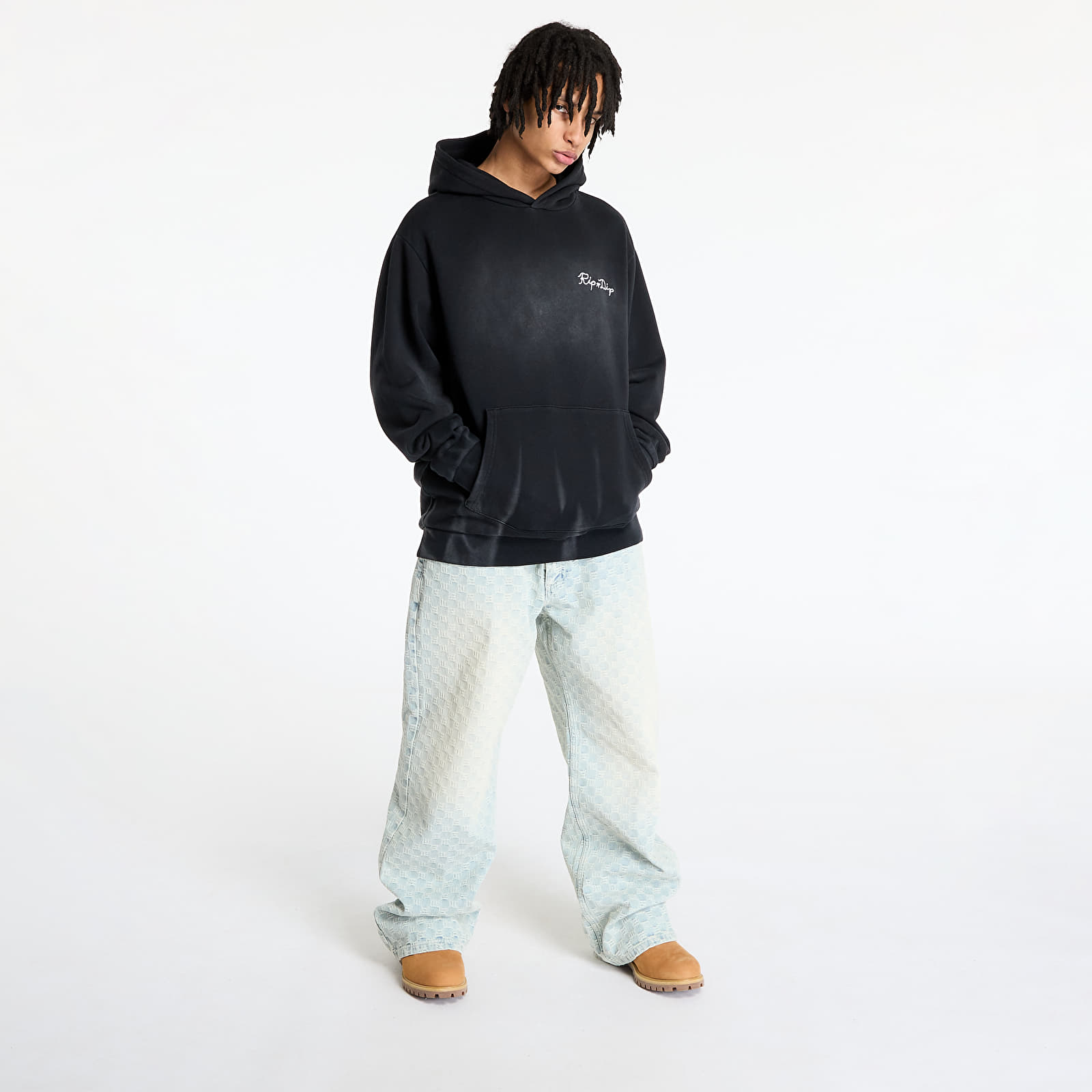 Men's sweatshirts RIPNDIP Ripnlit Hoodie Black Vintage Wash