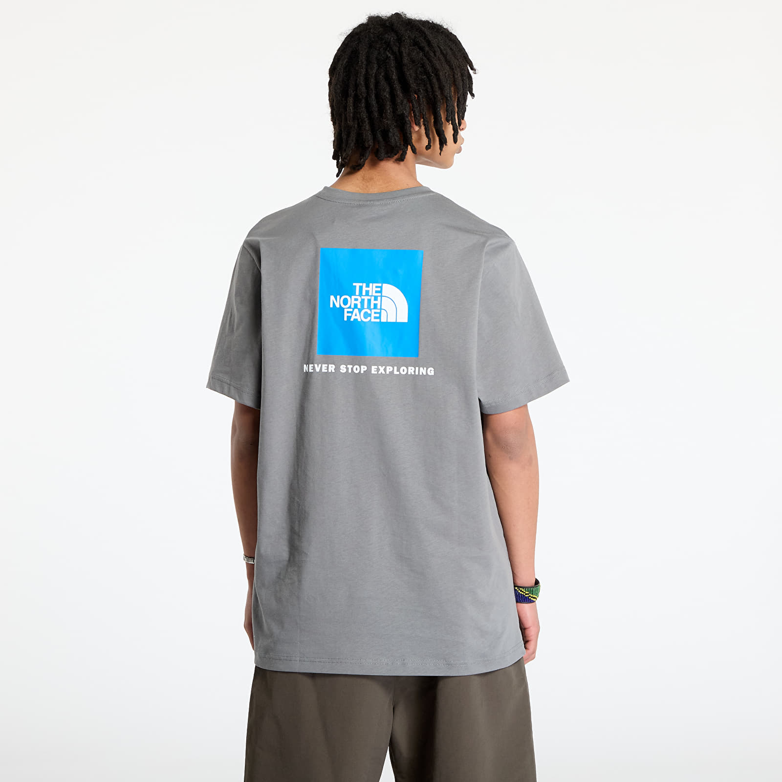 Meeste T-särgid The North Face Shortsleeve Box Nse Tee Smoked Pearl/ Hero Blue