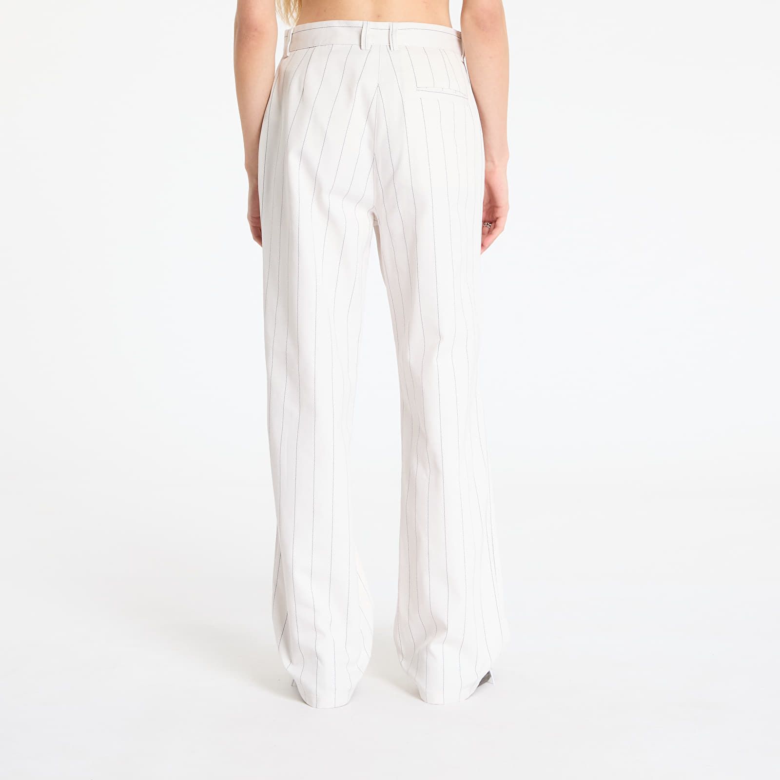 Women's Trousers adidas Pinstripe Twill Loose Pants White/ Off White/ Night Indigo