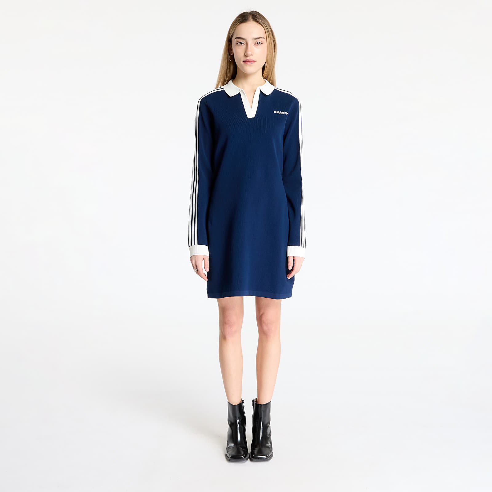 Kleidid adidas Knitted Polo Dress Night Indigo/ Off White
