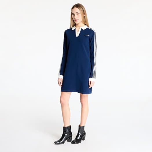 adidas Knitted Polo Dress Night Indigo/ Off White | Queens