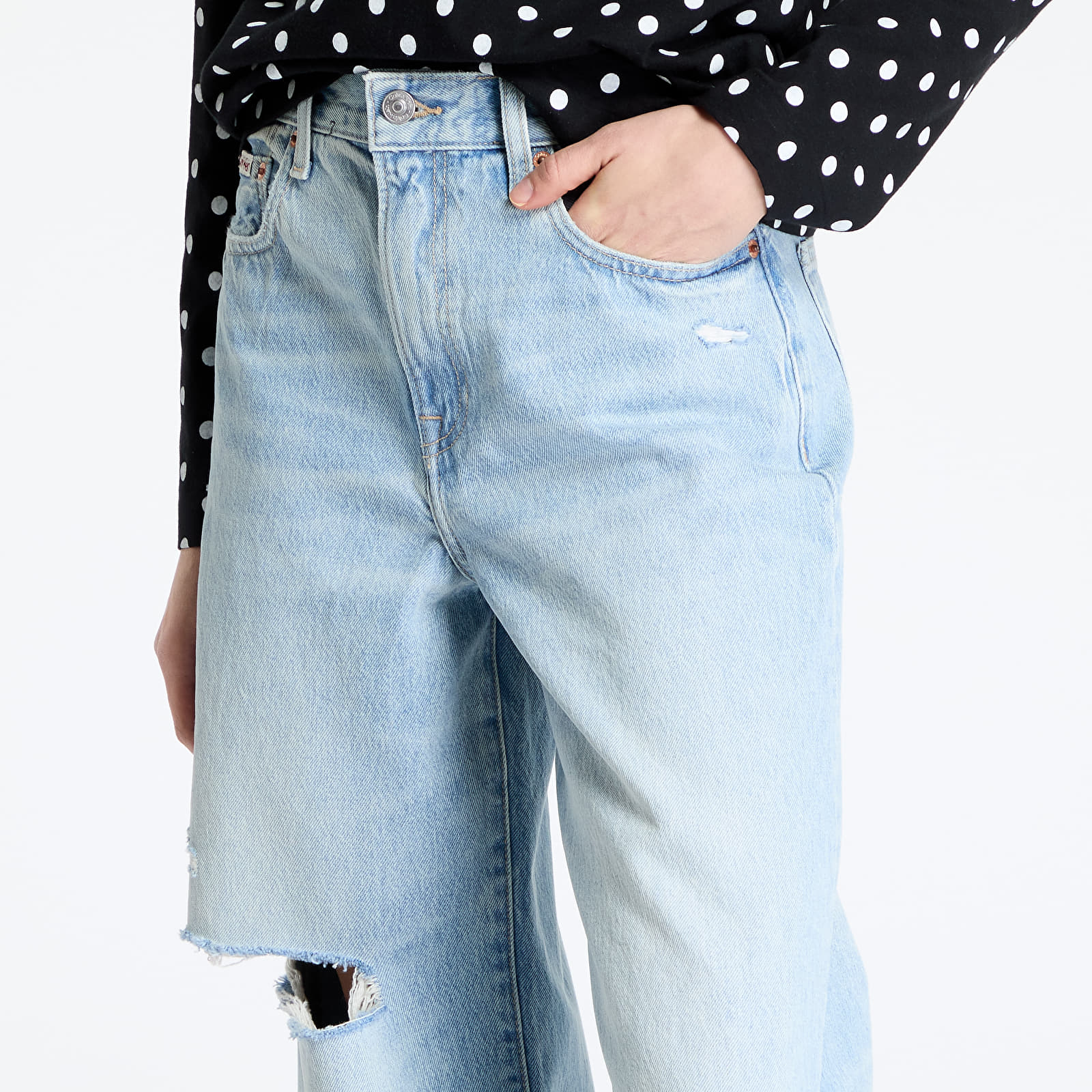 Dżinsy damskie Calvin Klein Jeans The Wide Leg Light M Jeans Blue