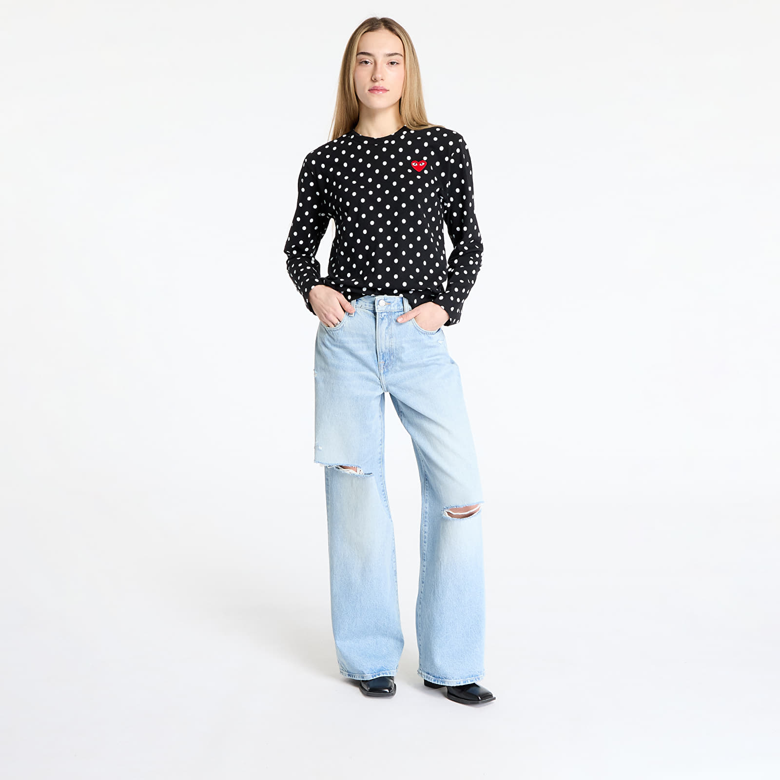 Dżinsy damskie Calvin Klein Jeans The Wide Leg Light M Jeans Blue