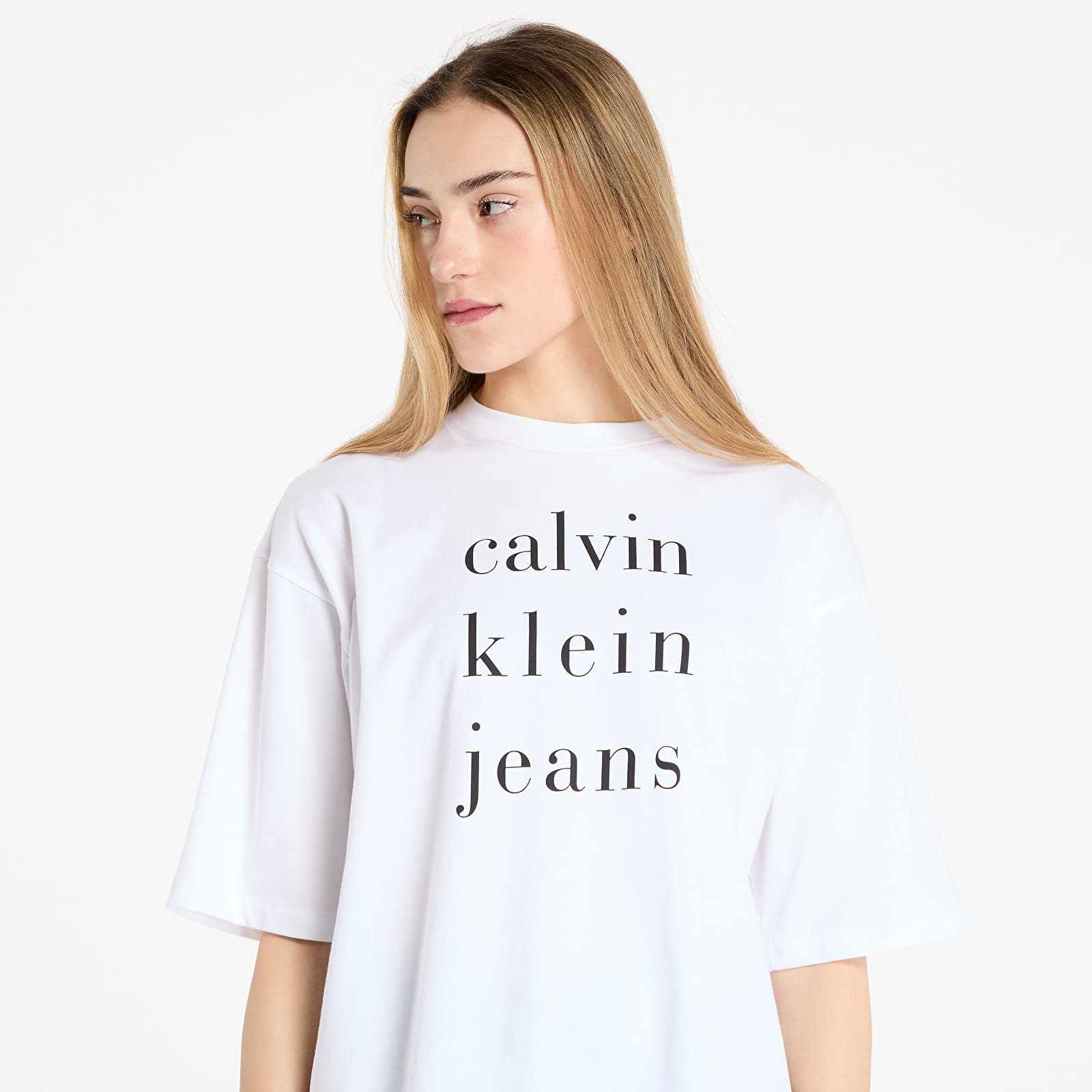 T-shirts Femme Calvin Klein Jeans Short Sleeve Logo Tee White