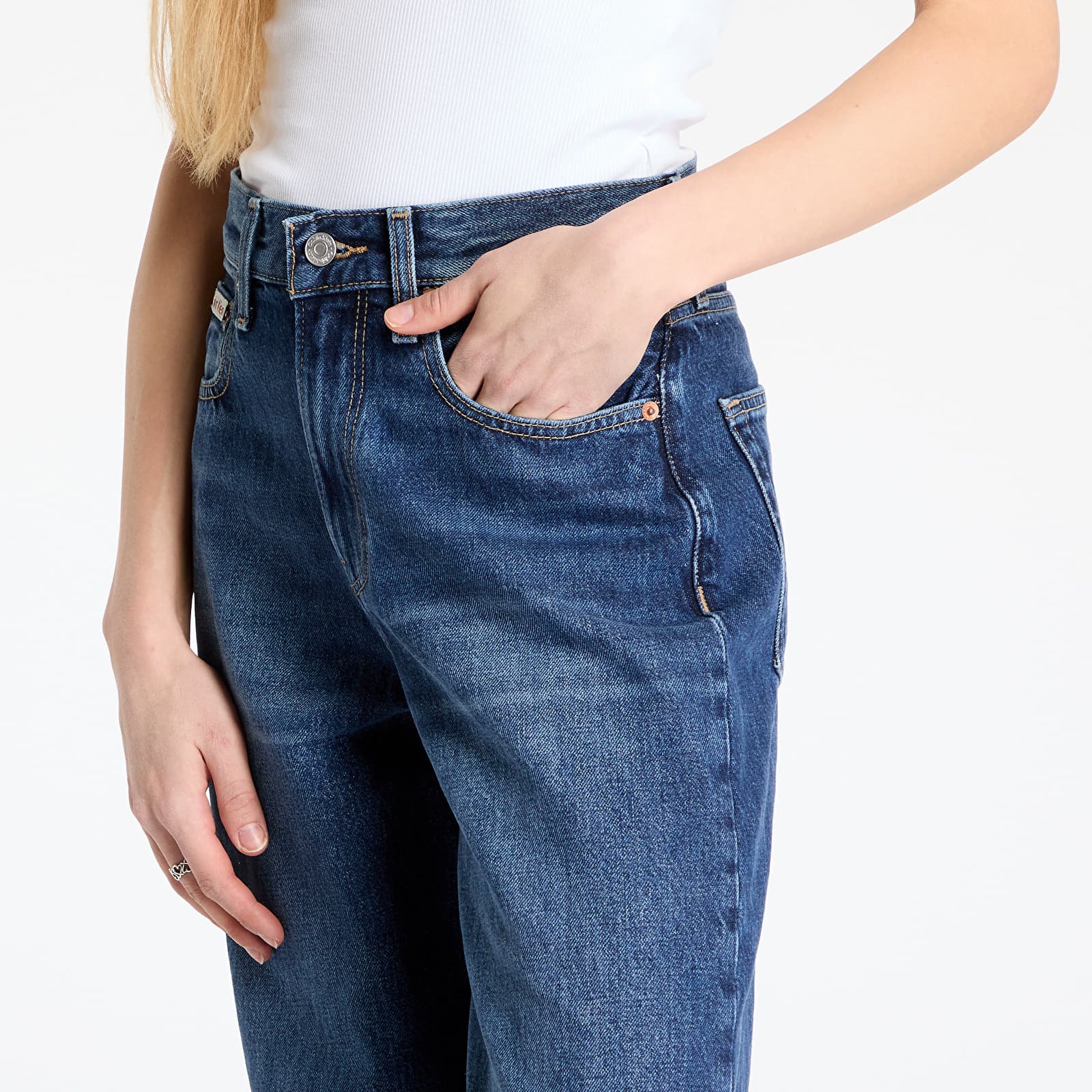 Jeans für Frauen Calvin Klein Jeans The Wide Leg Tinted Jeans Blue