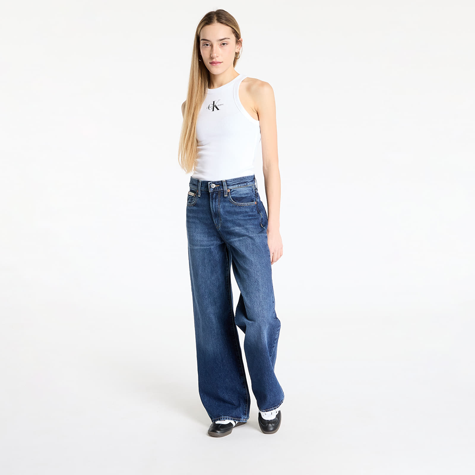 Jeans für Frauen Calvin Klein Jeans The Wide Leg Tinted Jeans Blue