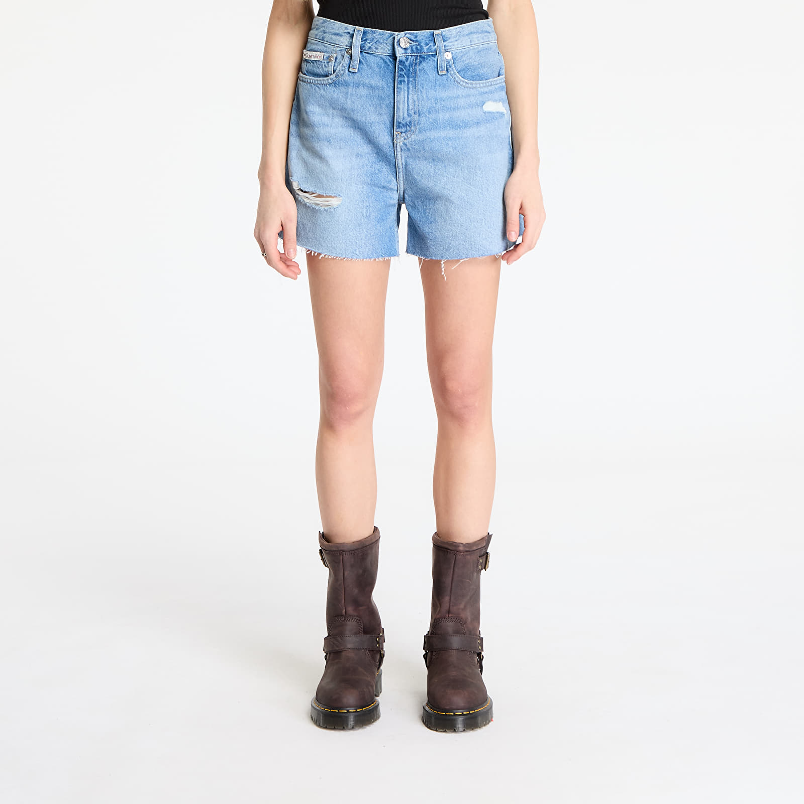 Szorty damskie Calvin Klein Jeans Mom Short Denim
