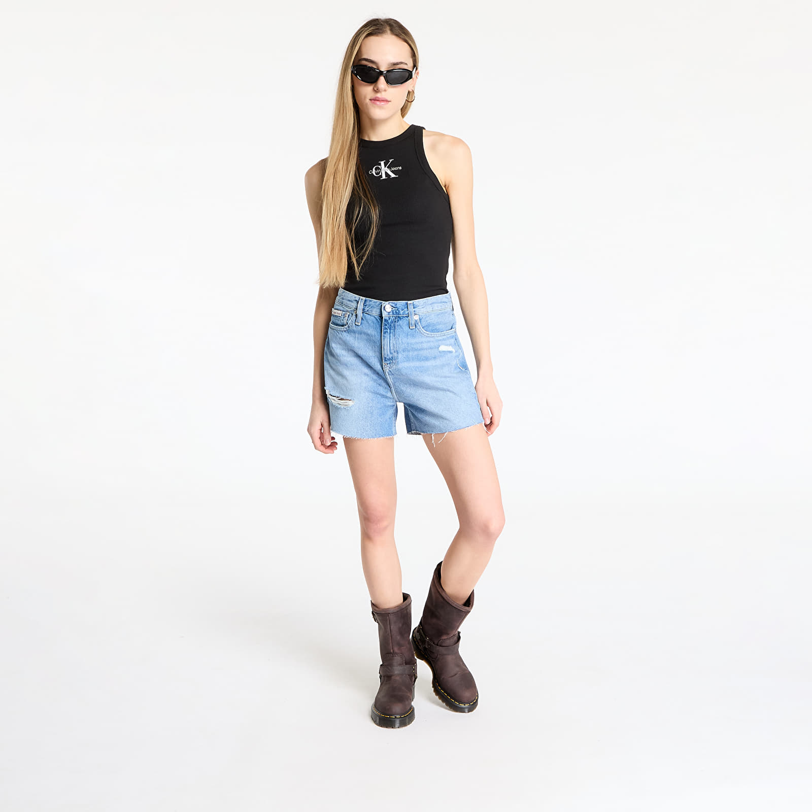 Szorty damskie Calvin Klein Jeans Mom Short Denim