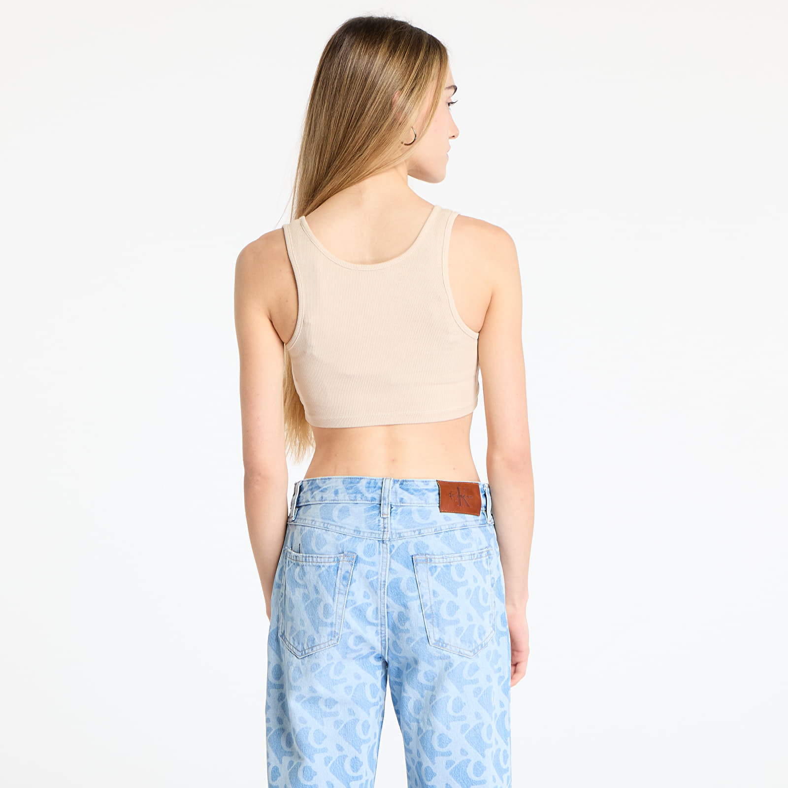 Dames tops Calvin Klein Jeans Washed Woven Label Top Beige