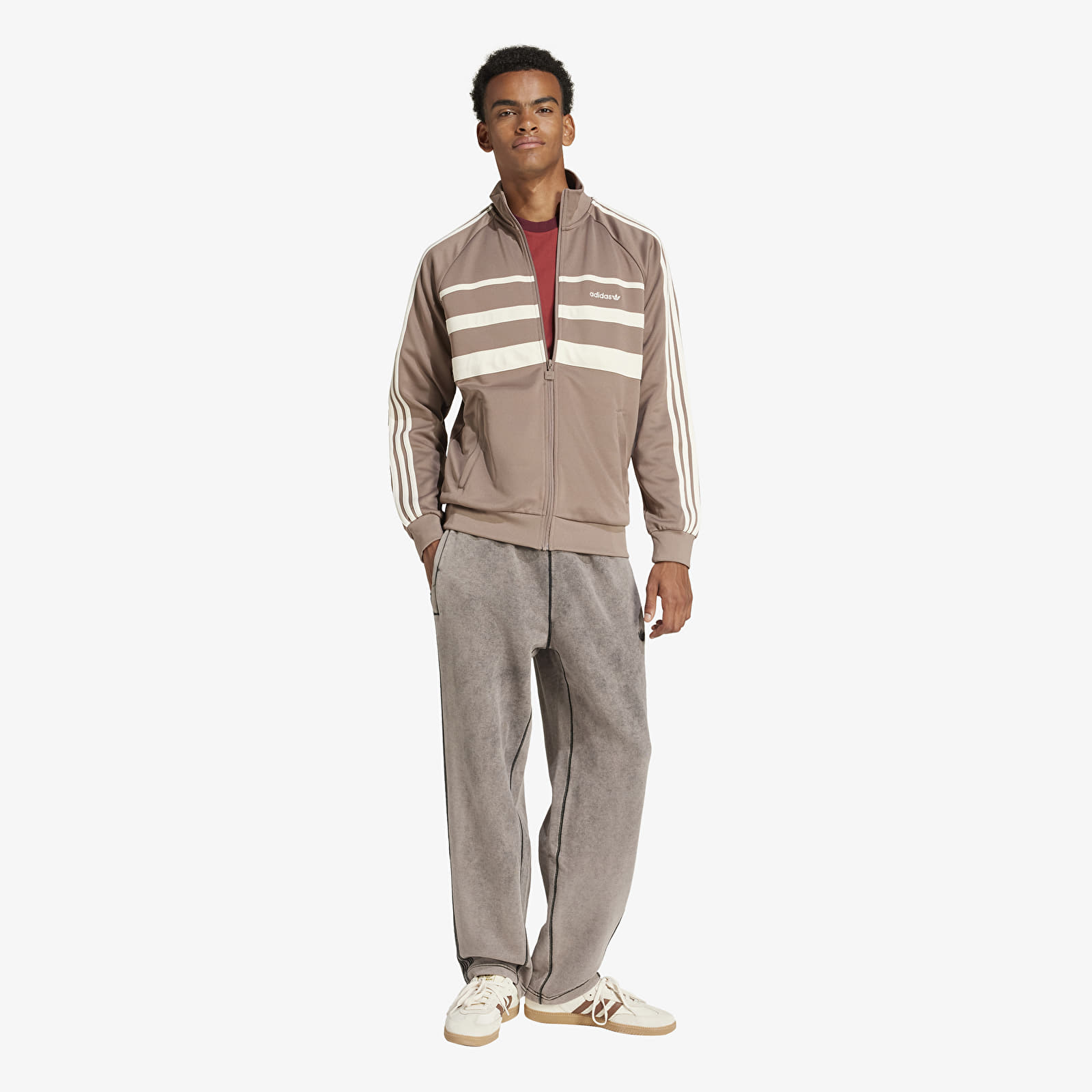 Herenjassen adidas The First Tracktop Trace Brown/ Wonder White