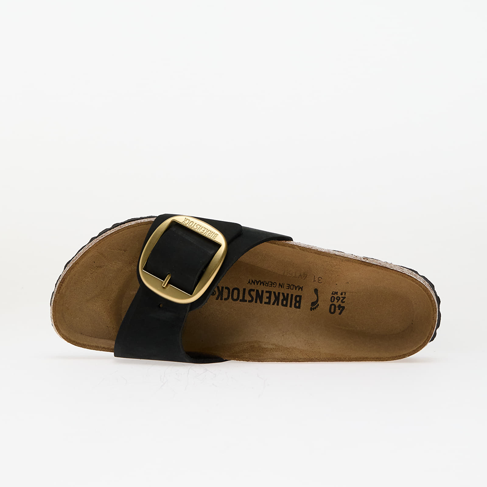 Naiste tossud ja kingad Birkenstock Madrid Big Buckle Nubuk Leather Black