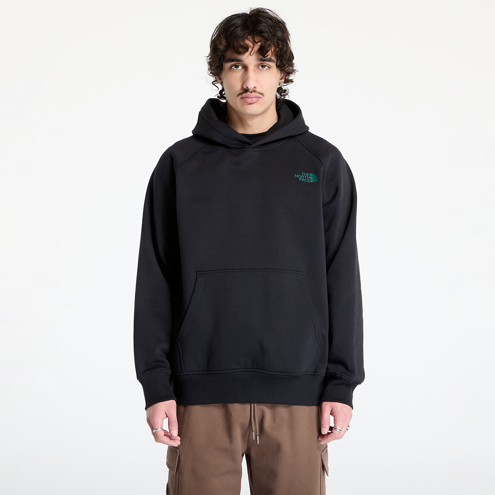 Muške majice The North Face Raglan Box Nse Tailgrid Infill Hoodie TNF Black/ Deep Nori Tra