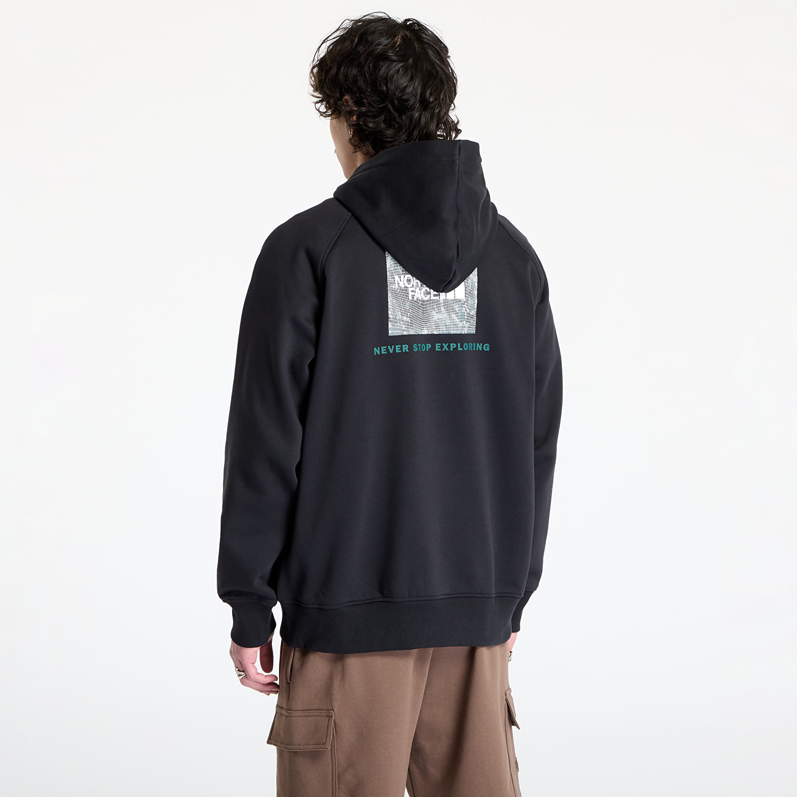 Muške majice The North Face Raglan Box Nse Tailgrid Infill Hoodie TNF Black/ Deep Nori Tra