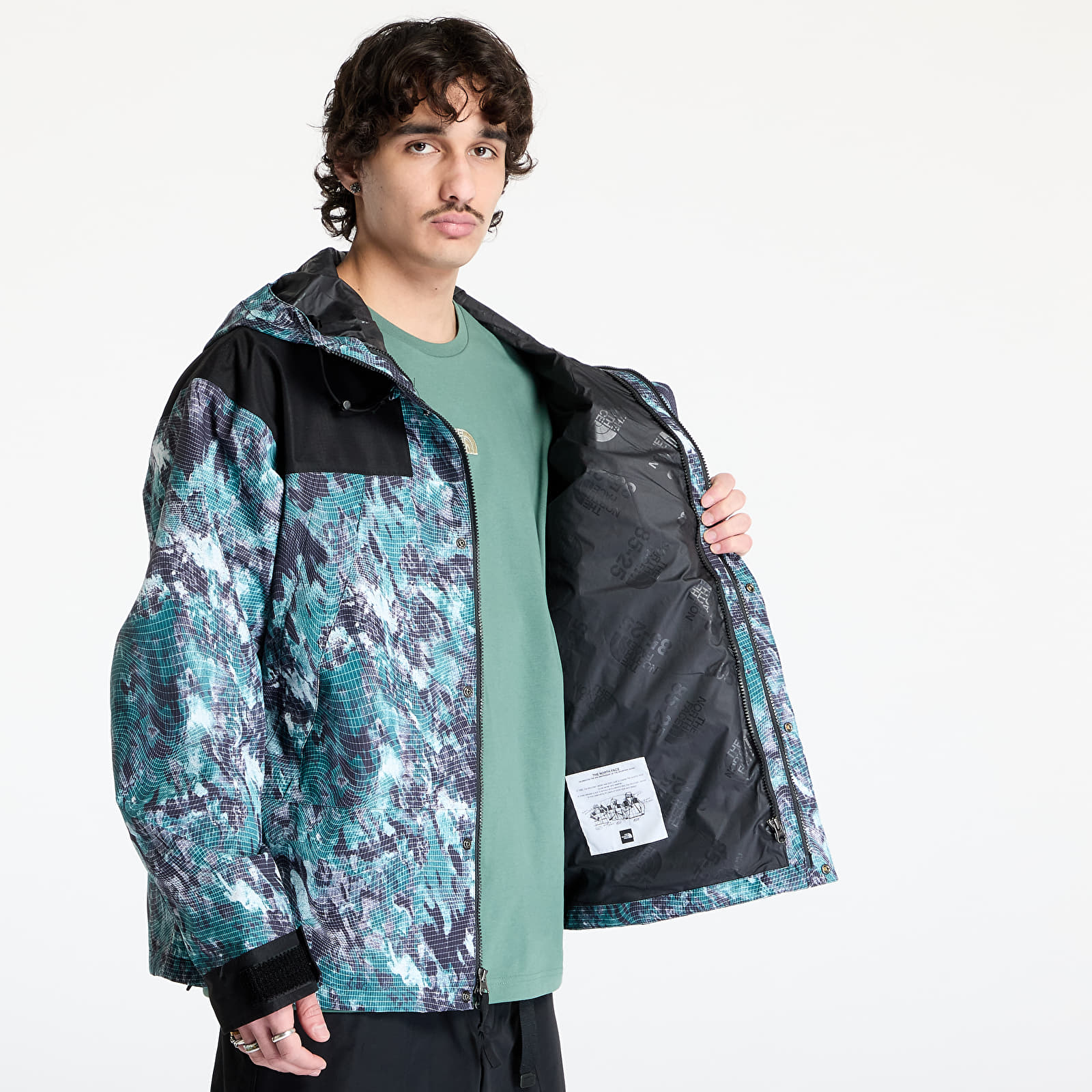 Wiatrówki męskie The North Face Dryvent Mono Mountain Jacket Deep Nori Trail Grid Pr