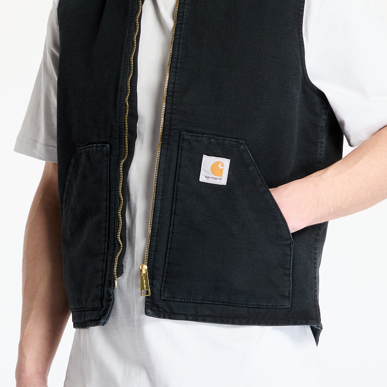 Gilets pour hommes Carhartt WIP Classic Vest UNISEX Black Stone Canvas