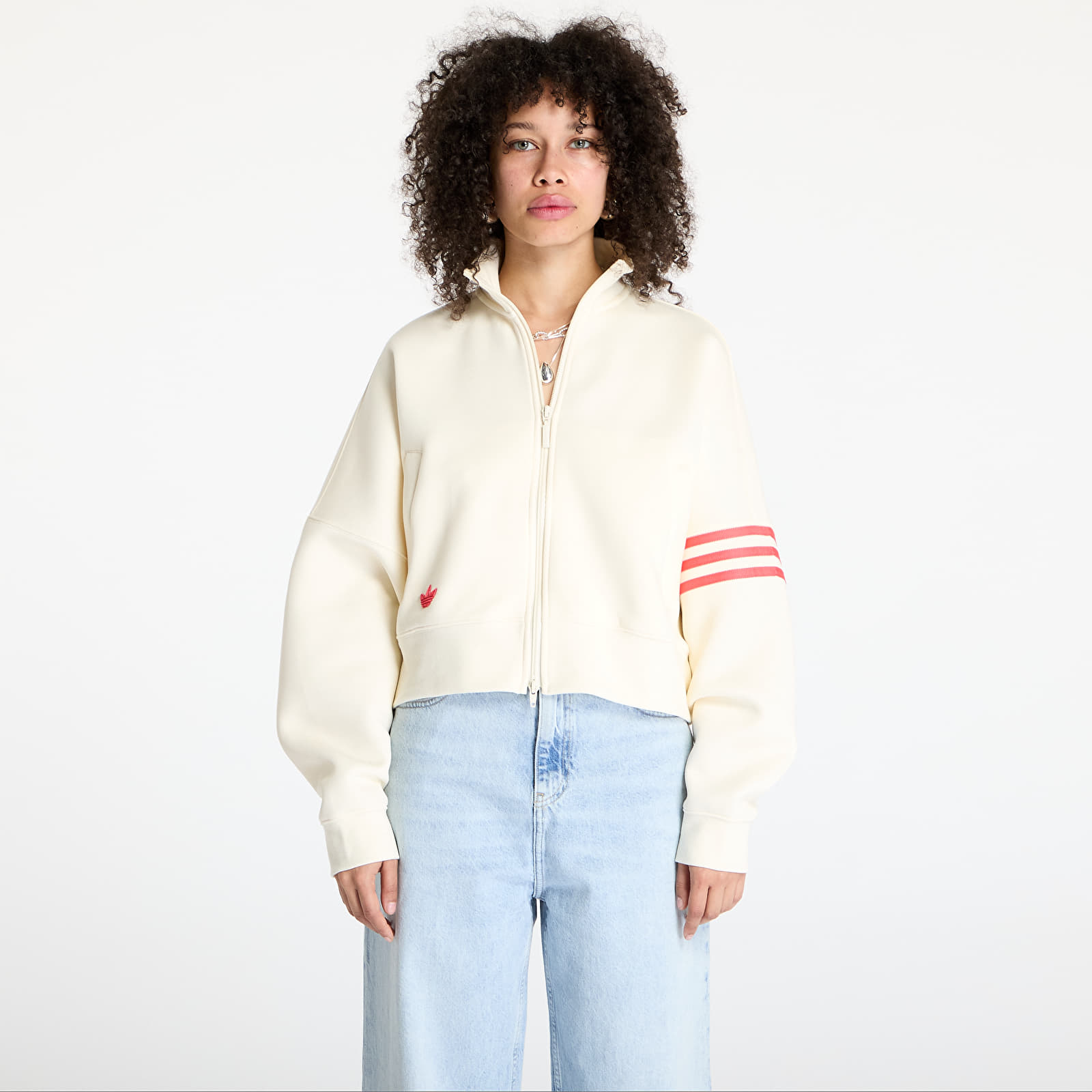 Ženske majice adidas Neuclassics Track Top Cream White/ Real Coral