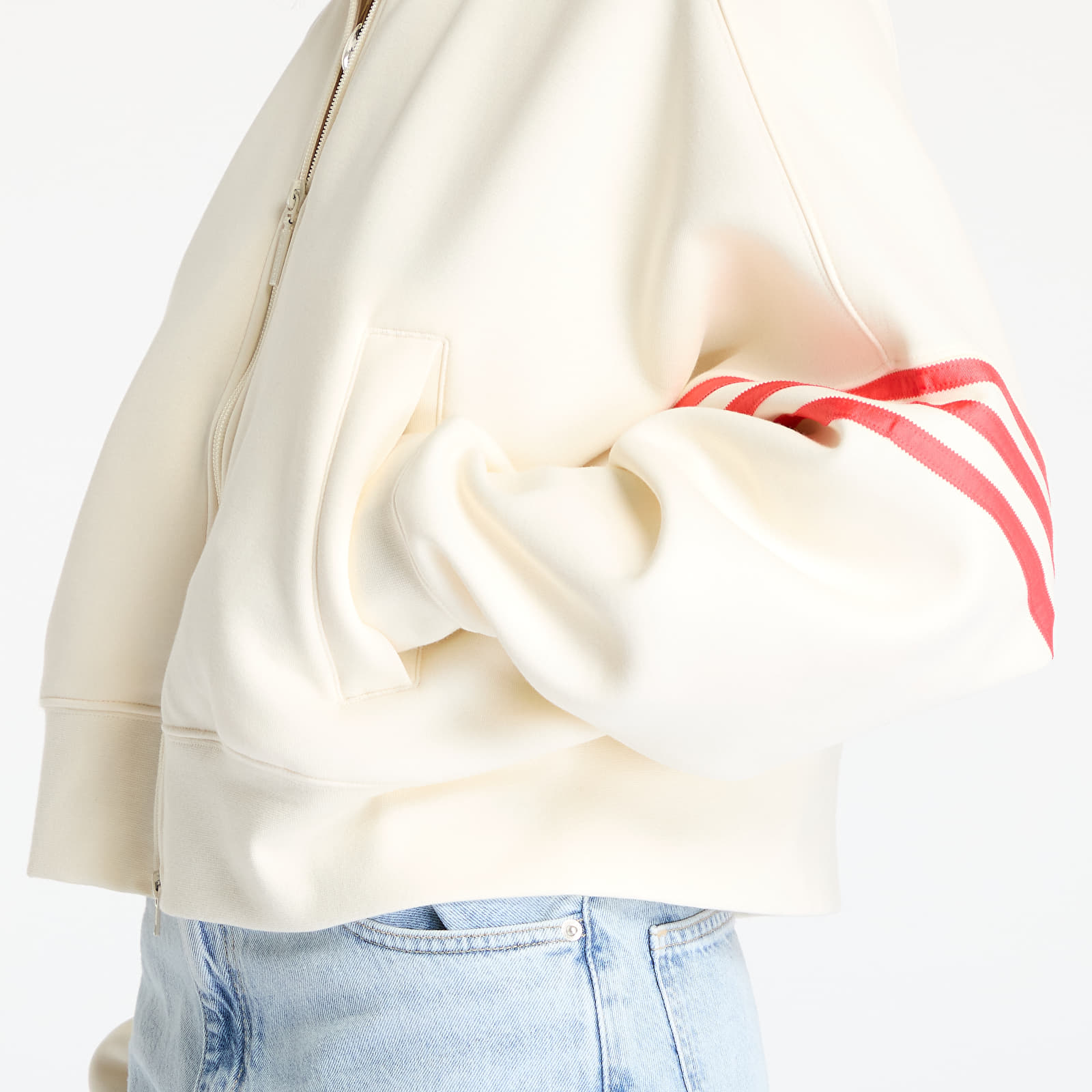Ženske majice adidas Neuclassics Track Top Cream White/ Real Coral