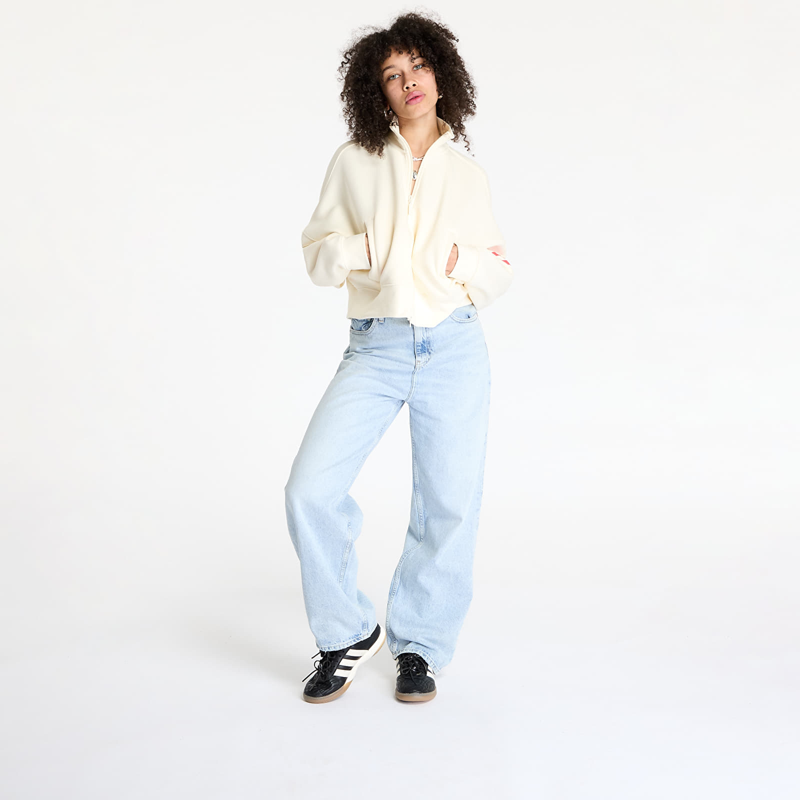 Ženske majice adidas Neuclassics Track Top Cream White/ Real Coral