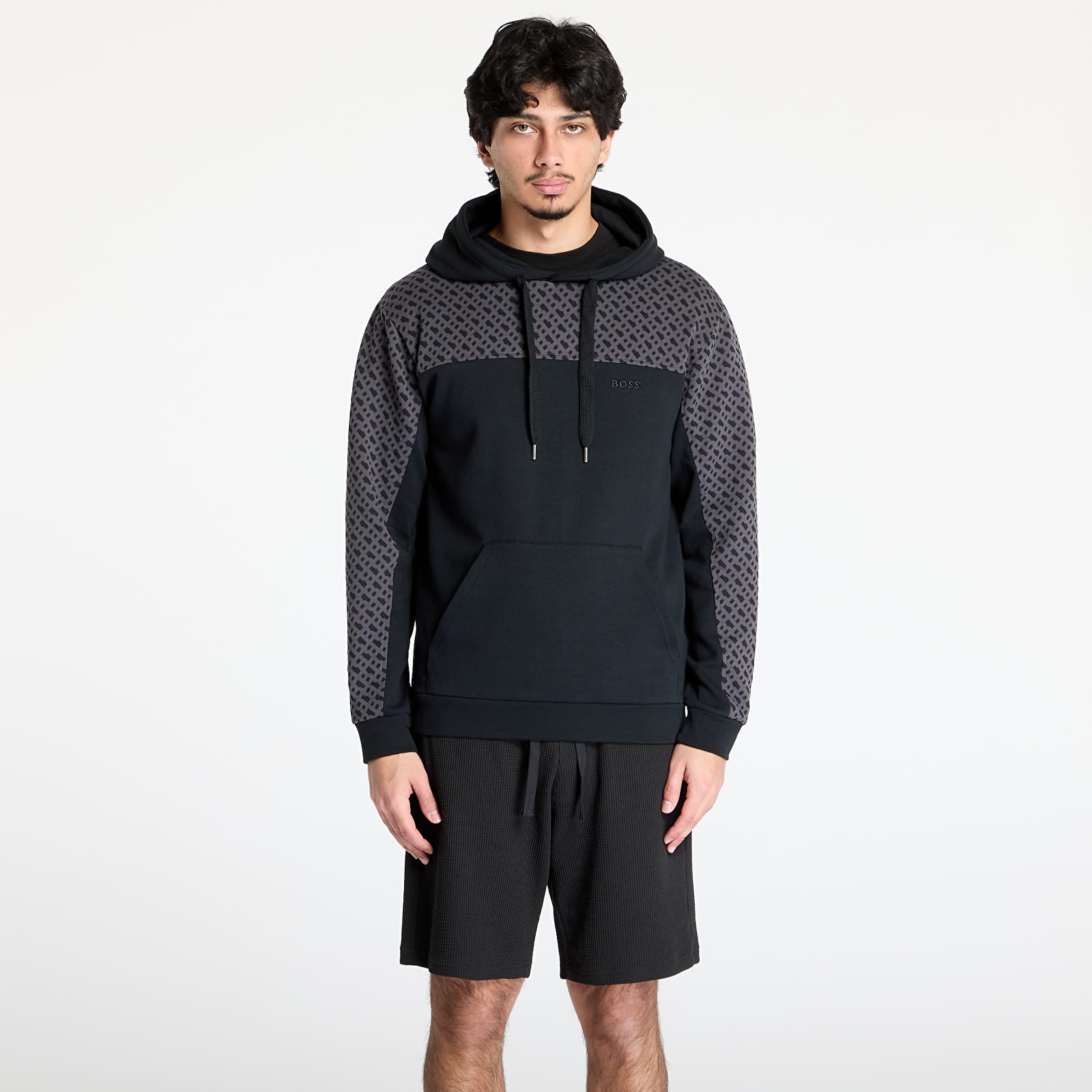 Moške majice Hugo Boss Luke Hoodie Black