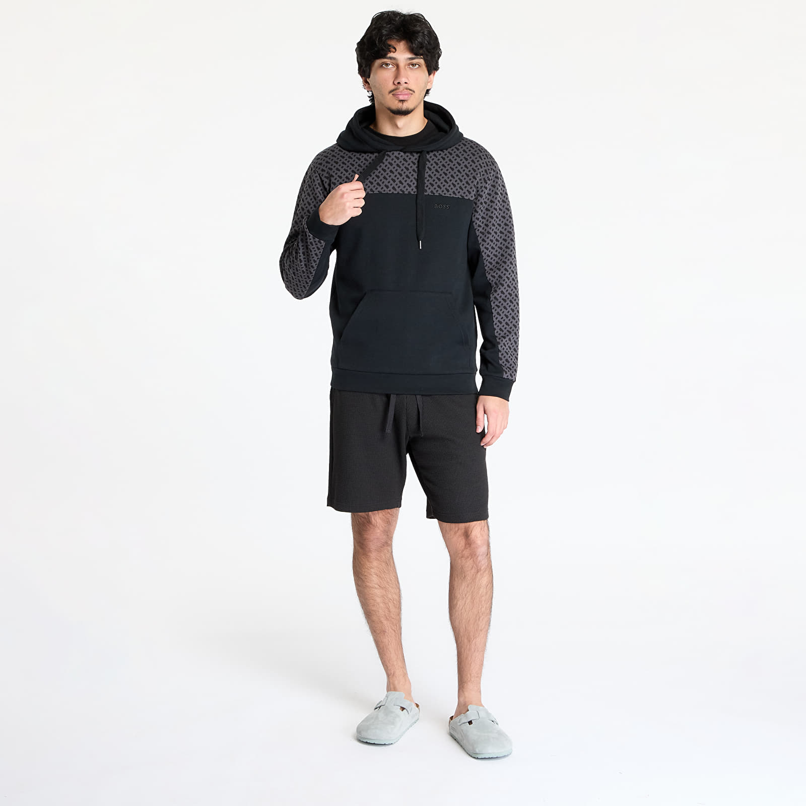 Moške majice Hugo Boss Luke Hoodie Black